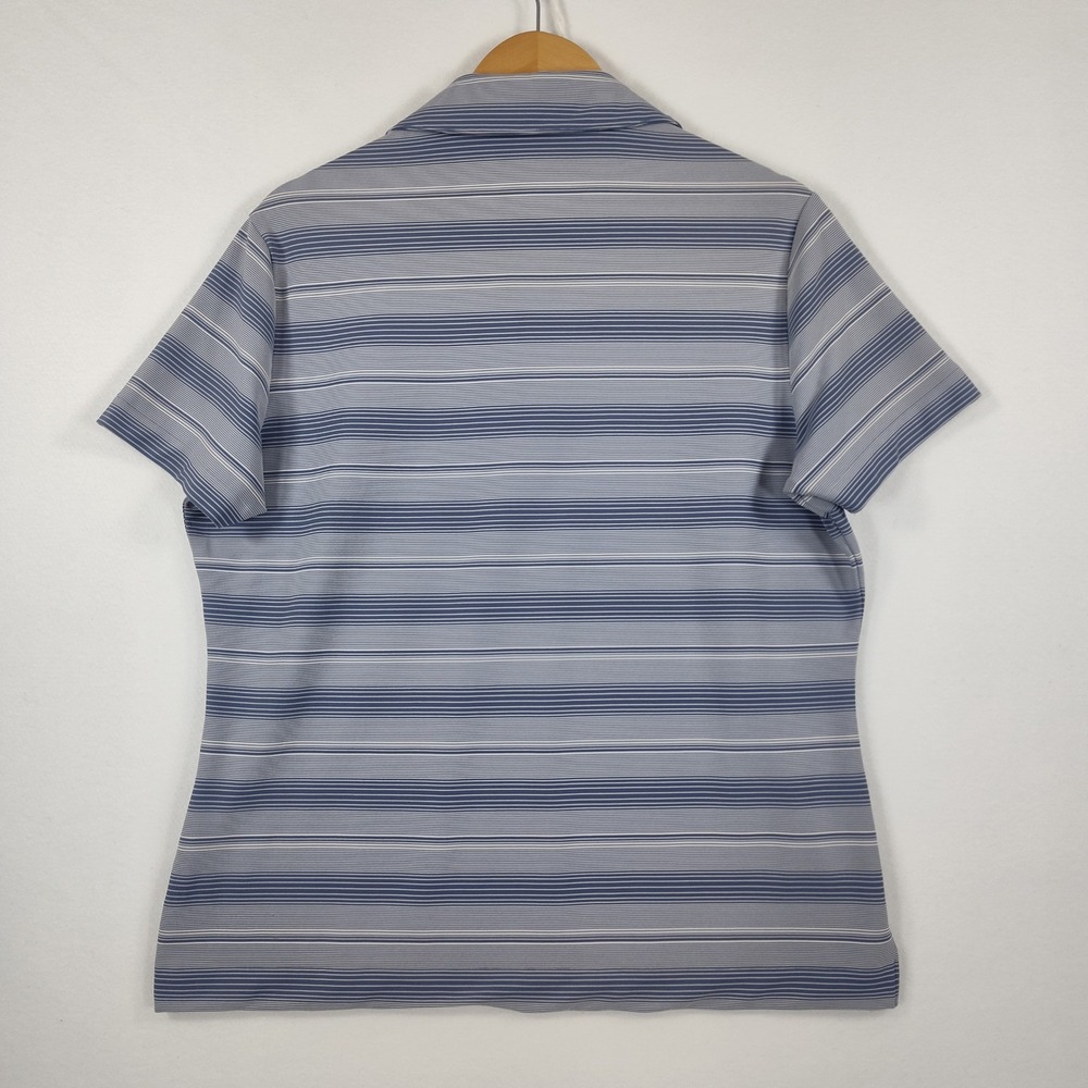 Nike Golf Fit Dry Polo Shirt Womens XL Blue White Striped Short Sleeve - Picture 4 of 11